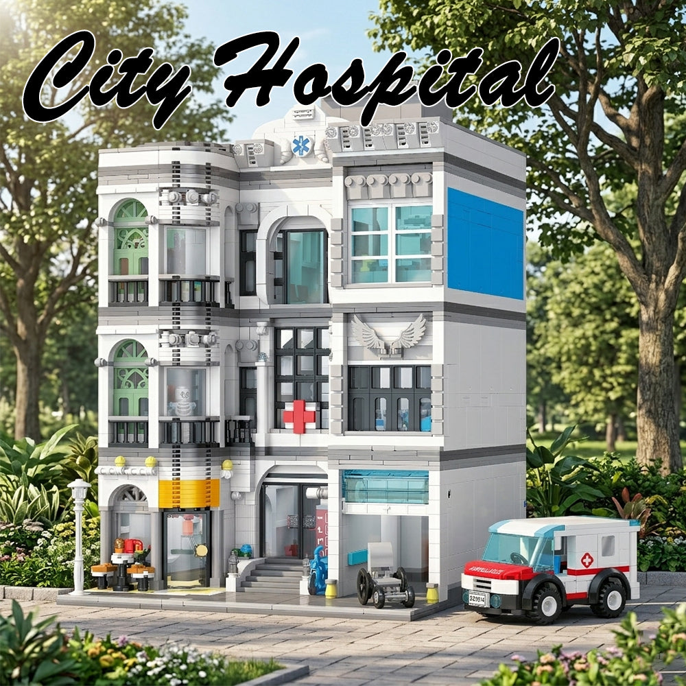 2684Pcs City Hospital Street View Building Blocks Bricks Toys 57024