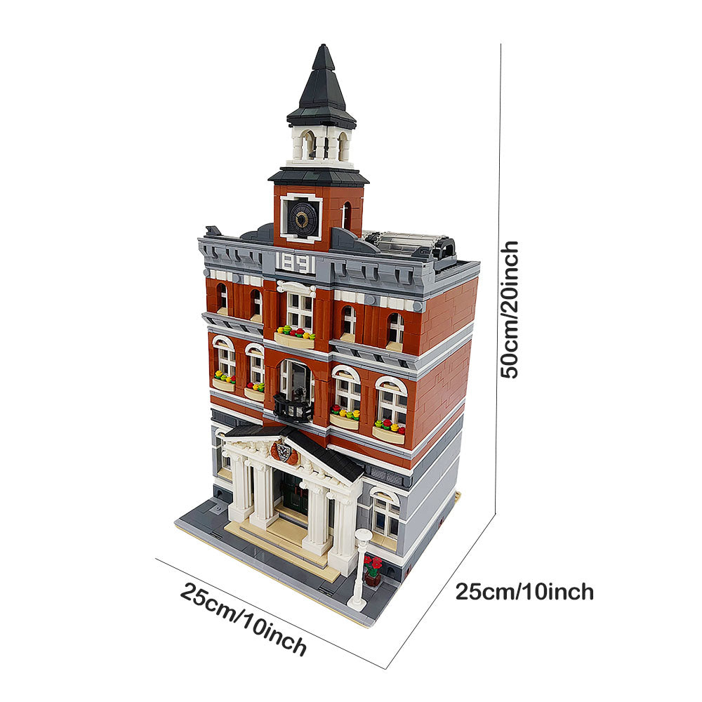 City Street View Town Hall 2766Pcs Building Blocks Bricks With Minifigures