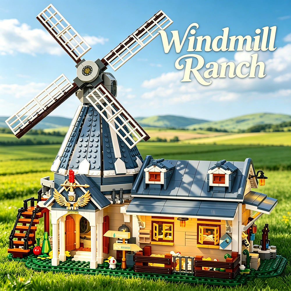 1742Pcs Windmill Ranch Building Blocks Model Bricks Toys 59166