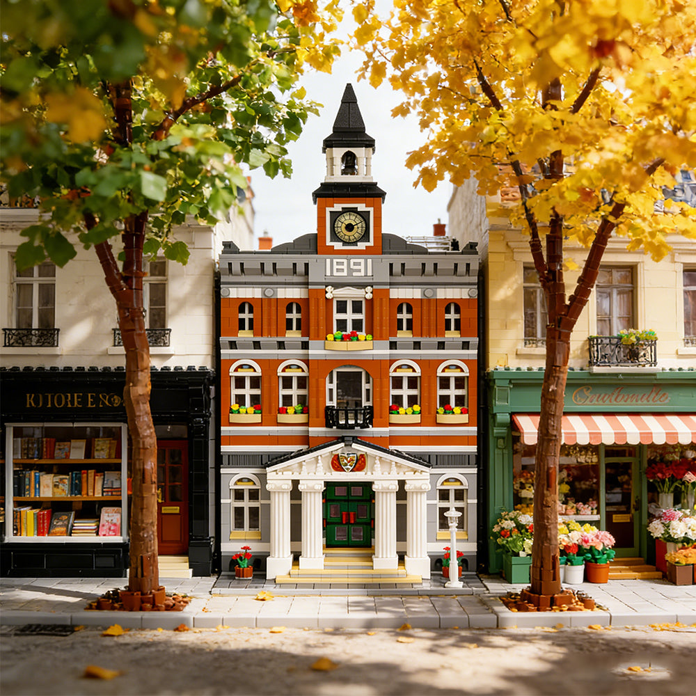 City Street View Town Hall 2766Pcs Building Blocks Bricks With Minifigures