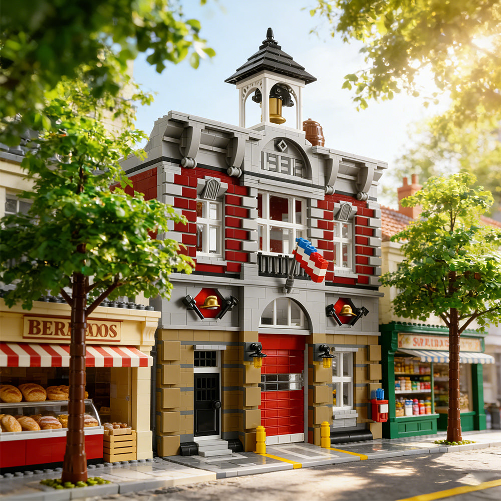 City Street View Fire Brigade 2231Pcs Building Blocks Bricks With Figures