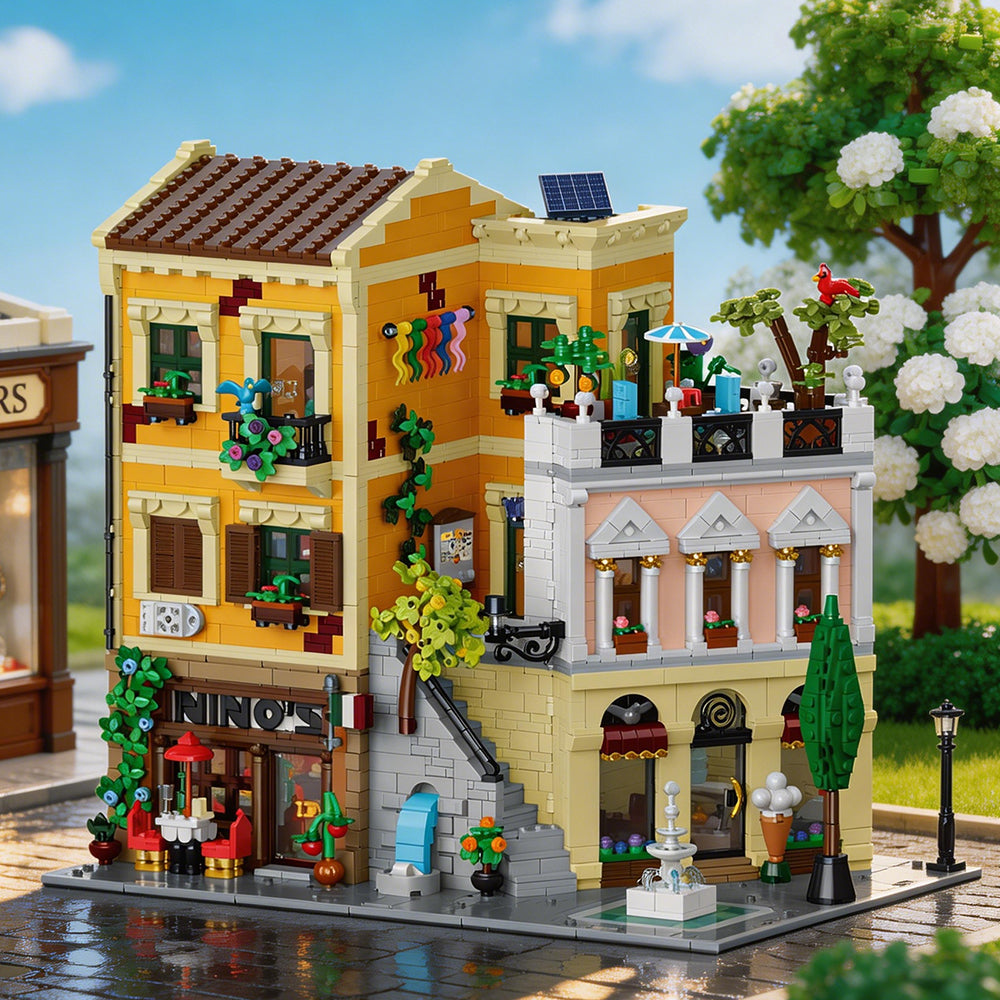 4507Pcs Roma Corner Store Building Blocks Bricks Toys Street View 10216