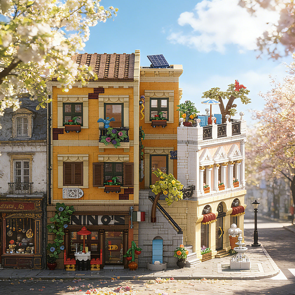 4507Pcs Roma Corner Store Building Blocks Bricks Toys Street View 10216