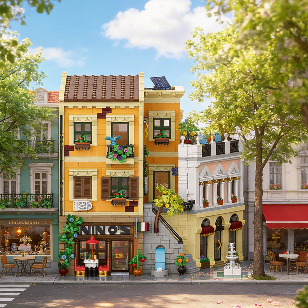 4507Pcs Roma Corner Store Building Blocks Bricks Toys Street View 10216